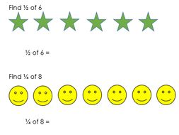 Fractions of numbers (pictorial representation)