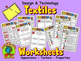 DT Textiles Fabrics Text + Worksheets
