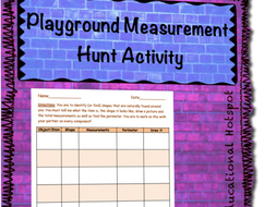 Playground Measurement Hunt Activity | Teaching Resources