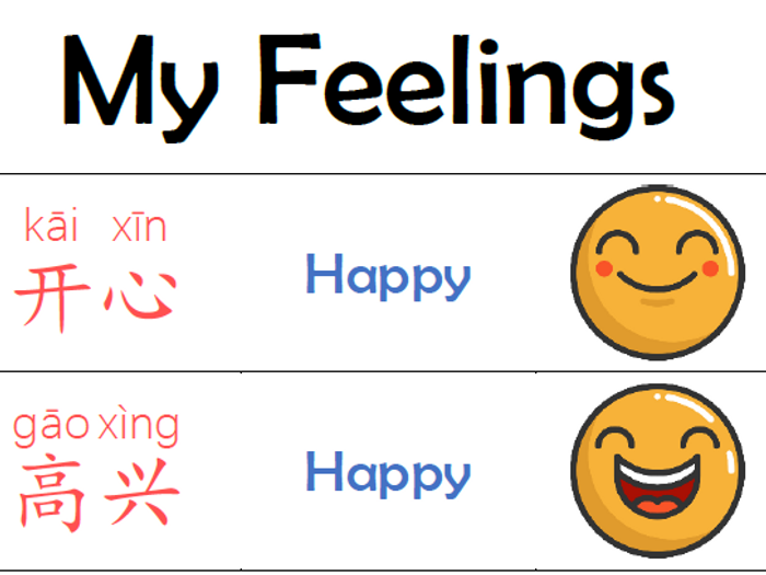 My Feelings_Mandarin Chinese | Teaching Resources