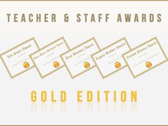Teacher and Staff Awards Gold Edition