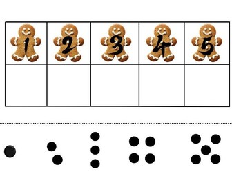 Gingerbread man numeral and dot match up
