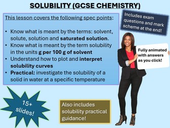 Solubility lesson with questions and answers