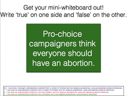 Eduqas Religious Studies Component 1 Life and Death Lesson 5 Abortion FULL LESSON