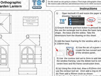 Orthographic drawing with Techsoft CAD software