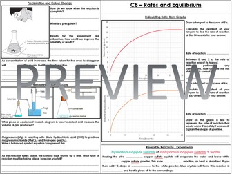 C8 Rates and Equilibrium Knowledge Organiser
