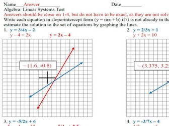 Solve systems of equations practice or assessment