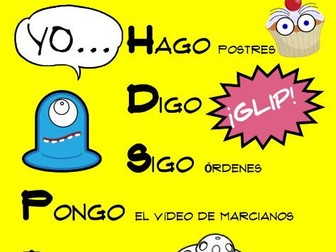 Fun Spanish YO GO Poster - Verbos Irregulares en la forma de YO - español *FREE *Gratis
