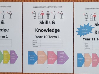 WJEC Hospitality & Catering bundle for Term 1 - booklets assessments powerpoints