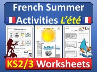 French Summer Activities Worksheets