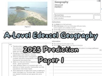 Edexcel A Level Geography P1 2025 Prediction Paper and Mark Scheme