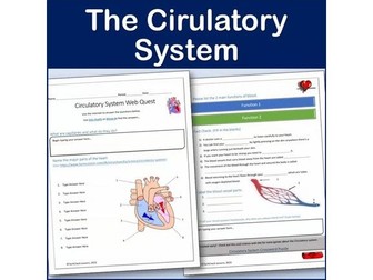 Circulatory System Webquest | Editable Digital Science Activity