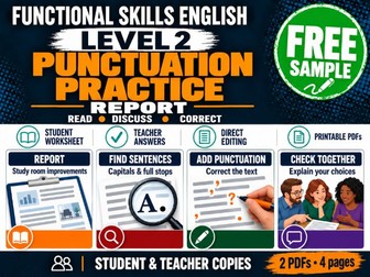 FREE Functional Skills English Level 2 Punctuation: Report & Teacher Answers