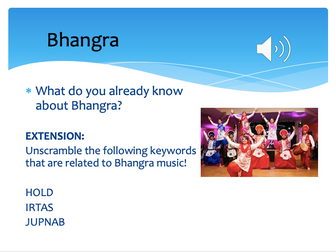 Bhangra  lesson - GCSE Music Eduqas
