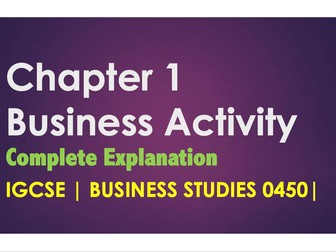 Chapter 1 Business Activity 0450 Cambridge PPT