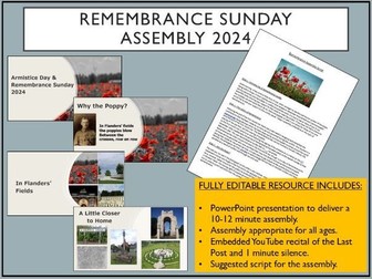 Remembrance Day Assembly 2024 (PowerPoint & Script)