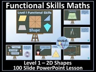 Level 1 Functional Skills Maths - 2D Shapes Powerpoint Lesson