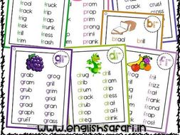 Blend words list - br cr dr fr gr pr tr | Teaching Resources