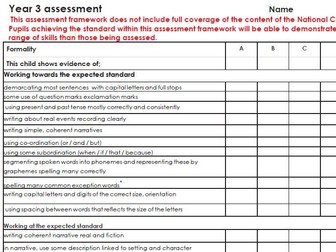 Whole School Writing Assessment/Tracking (inc frameworks)