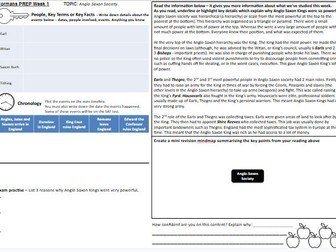 GCSE Normans homework 12 weeks