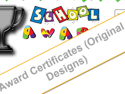 Award Certificates Early Learning (8 different) One table for Mail Merge