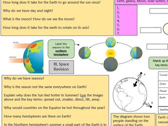 Space 8L Exploring Science Revision Mat