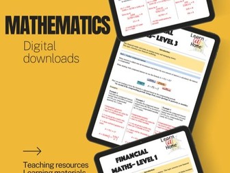 Financial maths – learn mathematics at home pack (Digital download)