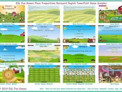 Place Prepositions Barnyard English PowerPoint Game