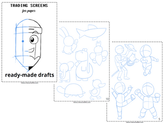 Ready-to-Print Drawing Light Blue Sketches Worksheet (TTPP)