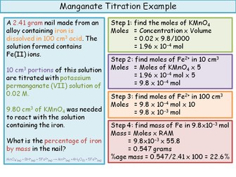 Redox Titrations - Lesson and Worksheet