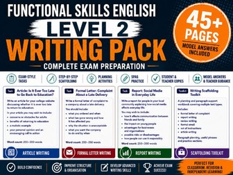 Functional Skills English Level 2 Writing Pack