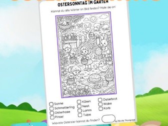 German - Easter Read Search Colouring picture