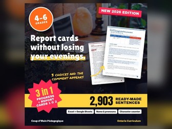 Ontario Report Card Comments Generator Grades 4-6 | Bank + Learning Skills