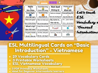 ESL Multilingual Vocabulary Flashcards on "General Introductions" - Vietnamese