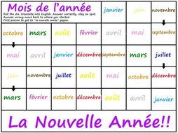 Months of the Year Game -FRENCH