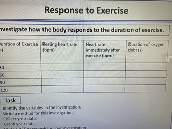 Aerobic Respiration, Anaerobic Respiration and the Response to Exercise.