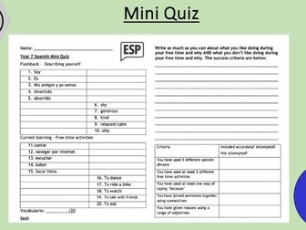MiniQuiz-¿Que te gusta hacer en tu tiempo libre?