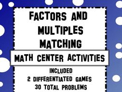 Factors and Multiples Math Center Activity