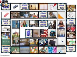 School Places, Items and Subjects Animated Board Game