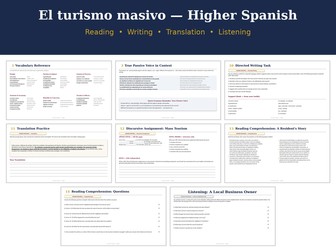 Mass Tourism — Complete Higher Spanish Booklet | SQA-Aligned