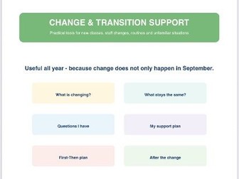 Change & Transition Support Pack – Ages 7–11