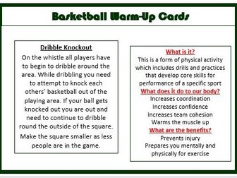 Basketball Warm-up Cards