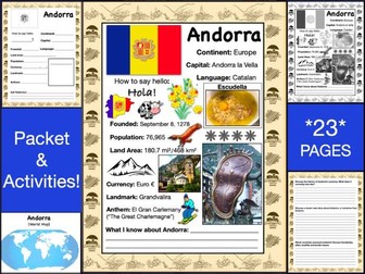 ANDORRA History & Geography, Travel The World Worksheet