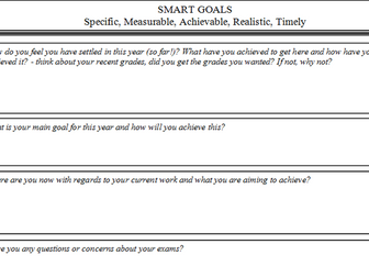 SMART goal worksheet