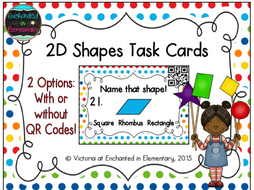 2D Shapes Task Cards: 1st Grade CC: Reason with shapes and attributes