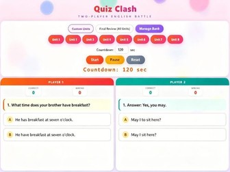 English Grammar Quiz Clash Game