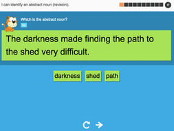 I can identify an abstract noun (revision) - Interactive Activity - Year 3 Spag