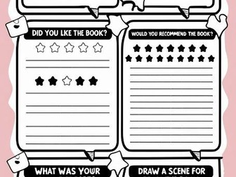 Book Review Template Worksheet for Students