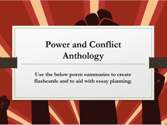 AQA Power and Conflict Anthology AO1 + AO2  Summaries