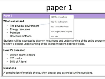 AQA Environmental Science paper 1 revision